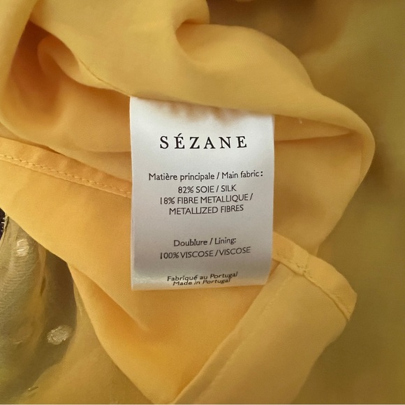 NWT Sézane Olymea Dress in Golden Yellow size 40 US 8 - Picture 9 of 9